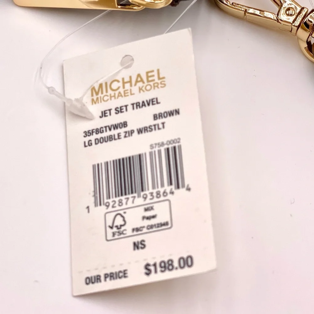 Michael Kors DoubleZip Wallet Wristlet Brown